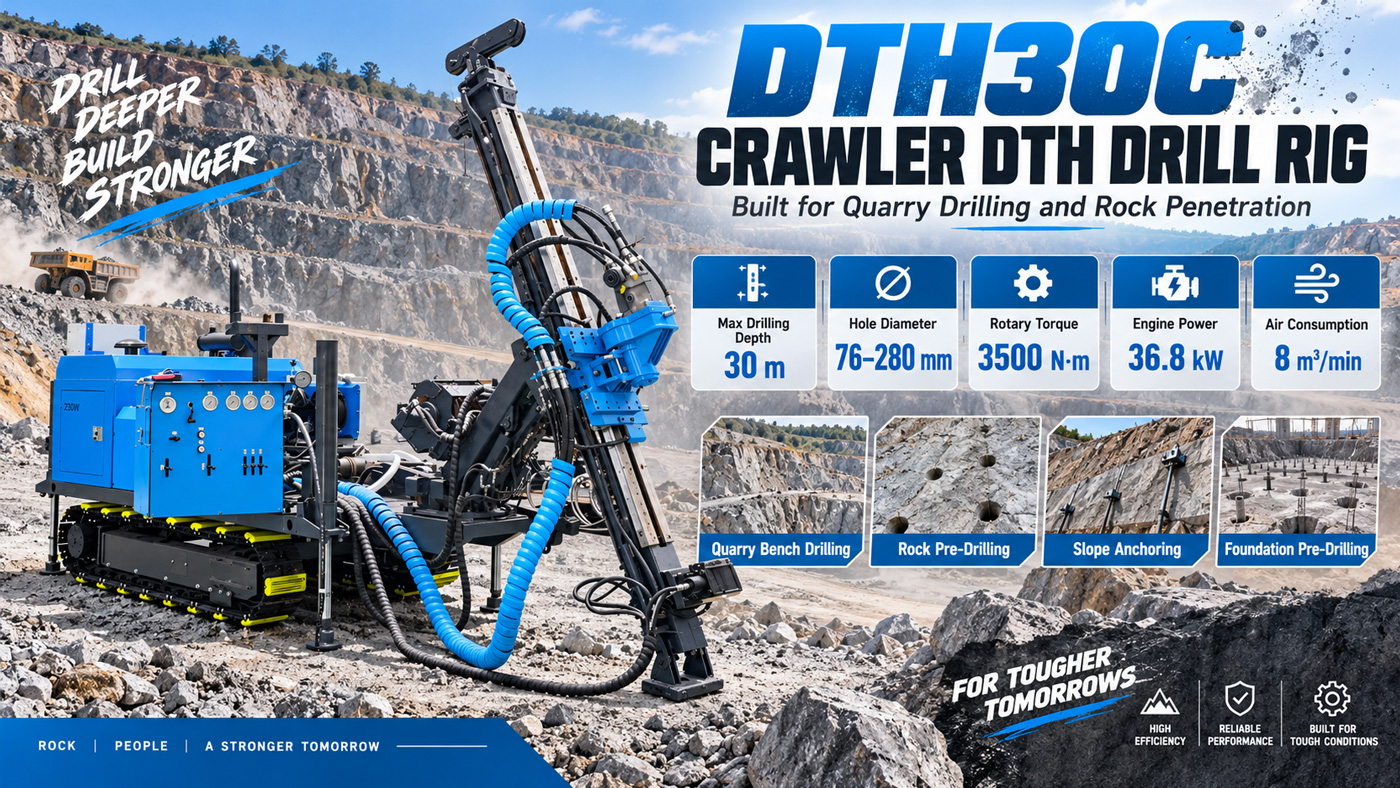 DTH30C Máy khoan ngầm dạng tích hợp