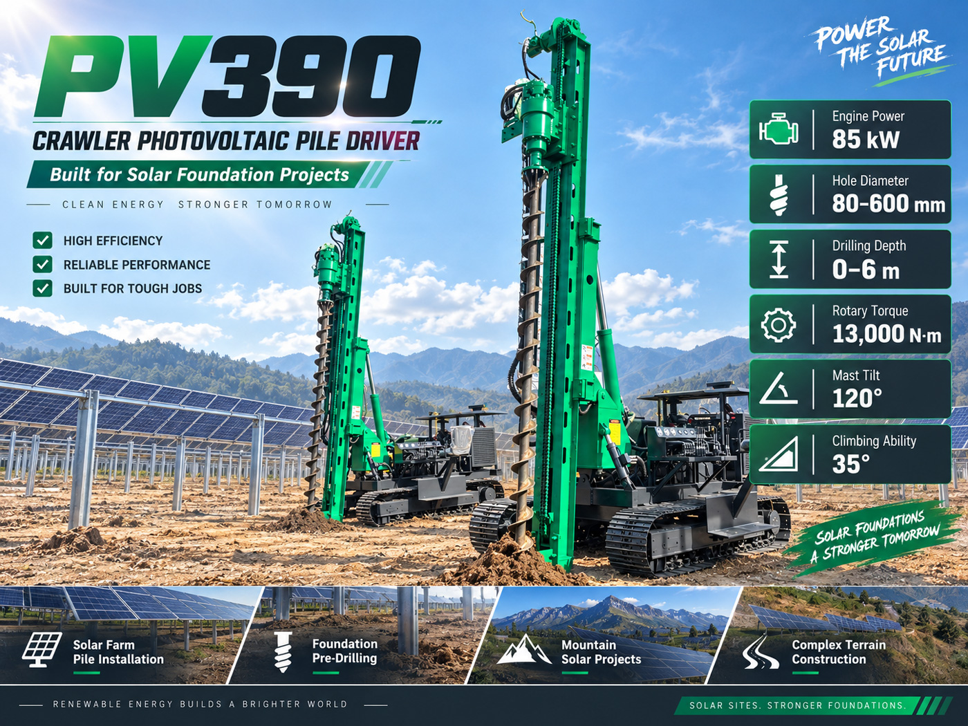 PV390 Máy đóng cọc quang điện