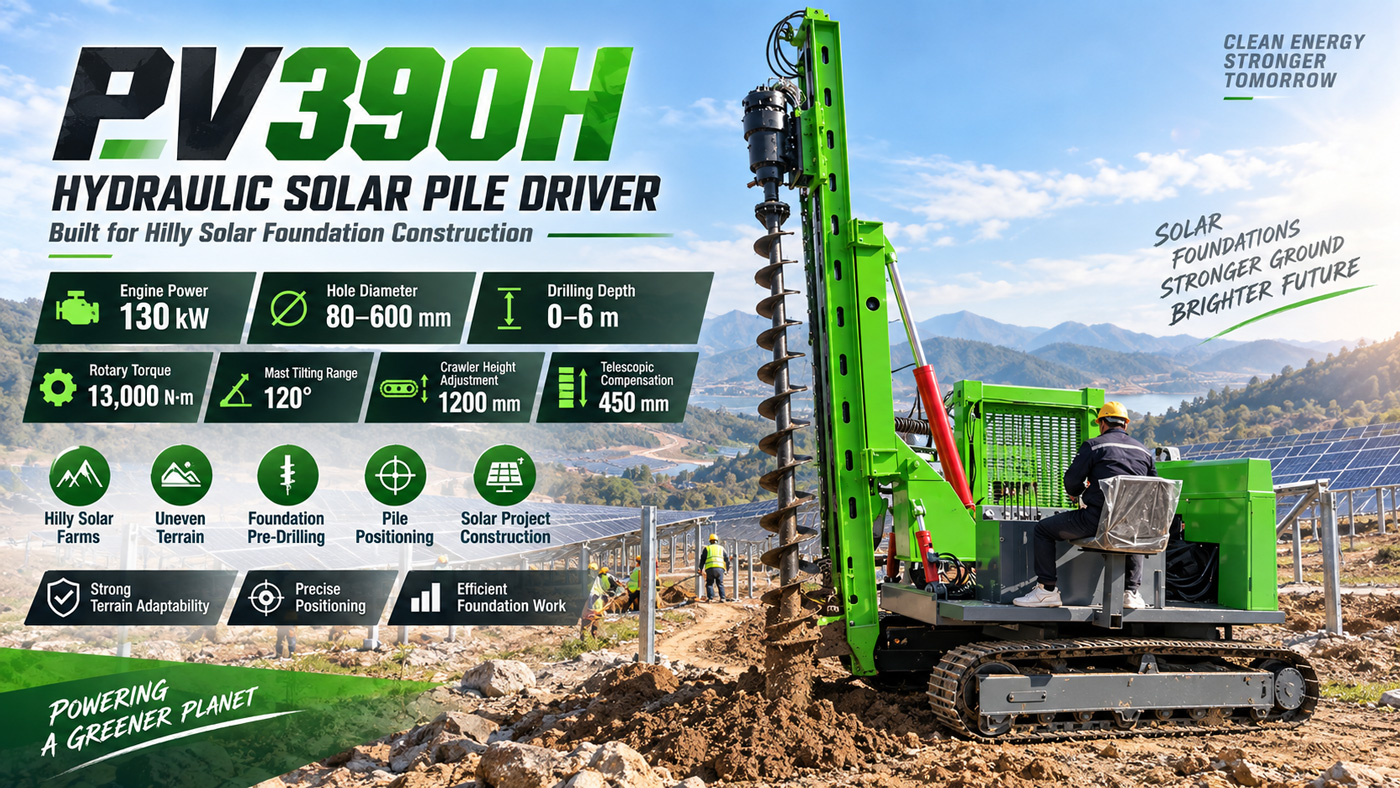PV390H Máy đóng cọc quang điện