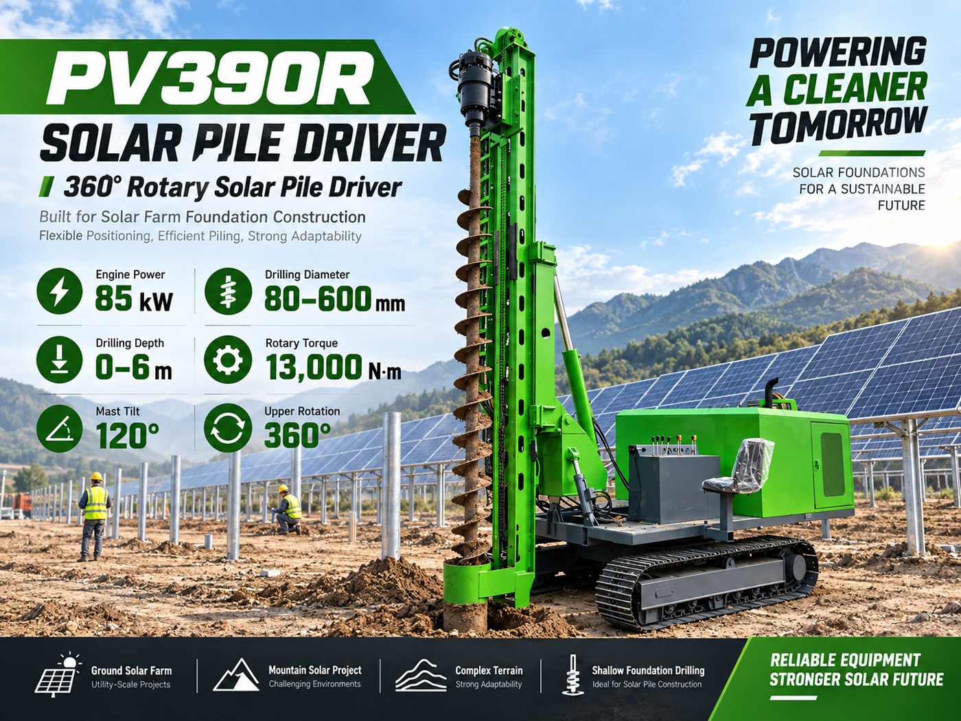 PV390R Máy đóng cọc quang điện
