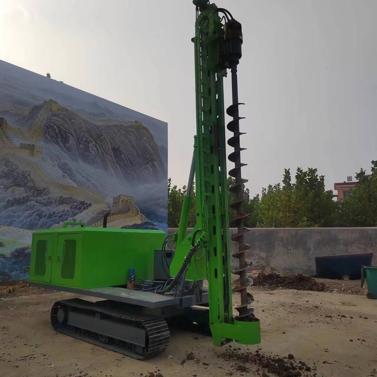 Sơ đồ thi công khoan móng cọc quang điện PV390R