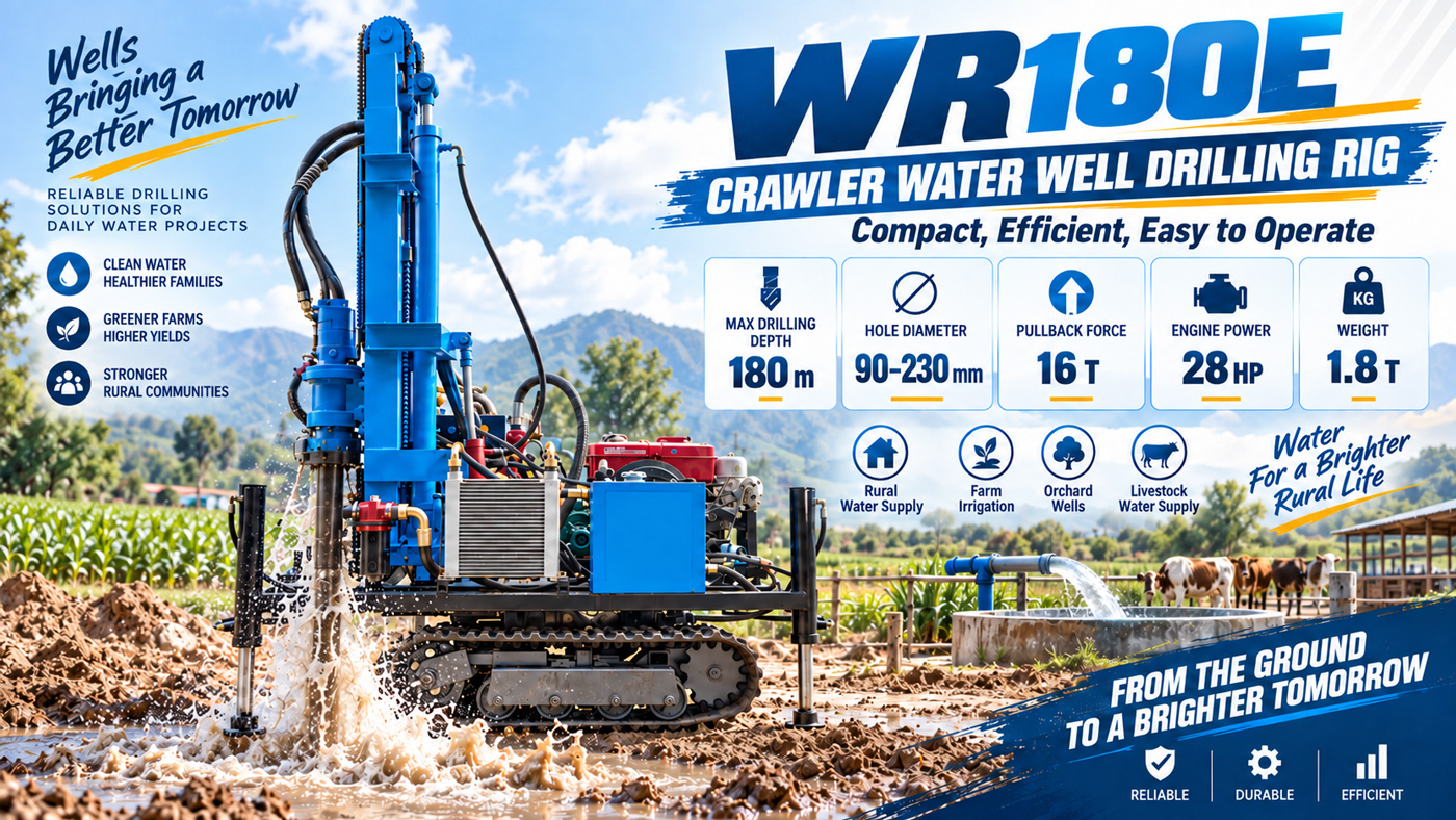 WR180E Máy khoan giếng nước dạng bánh xích