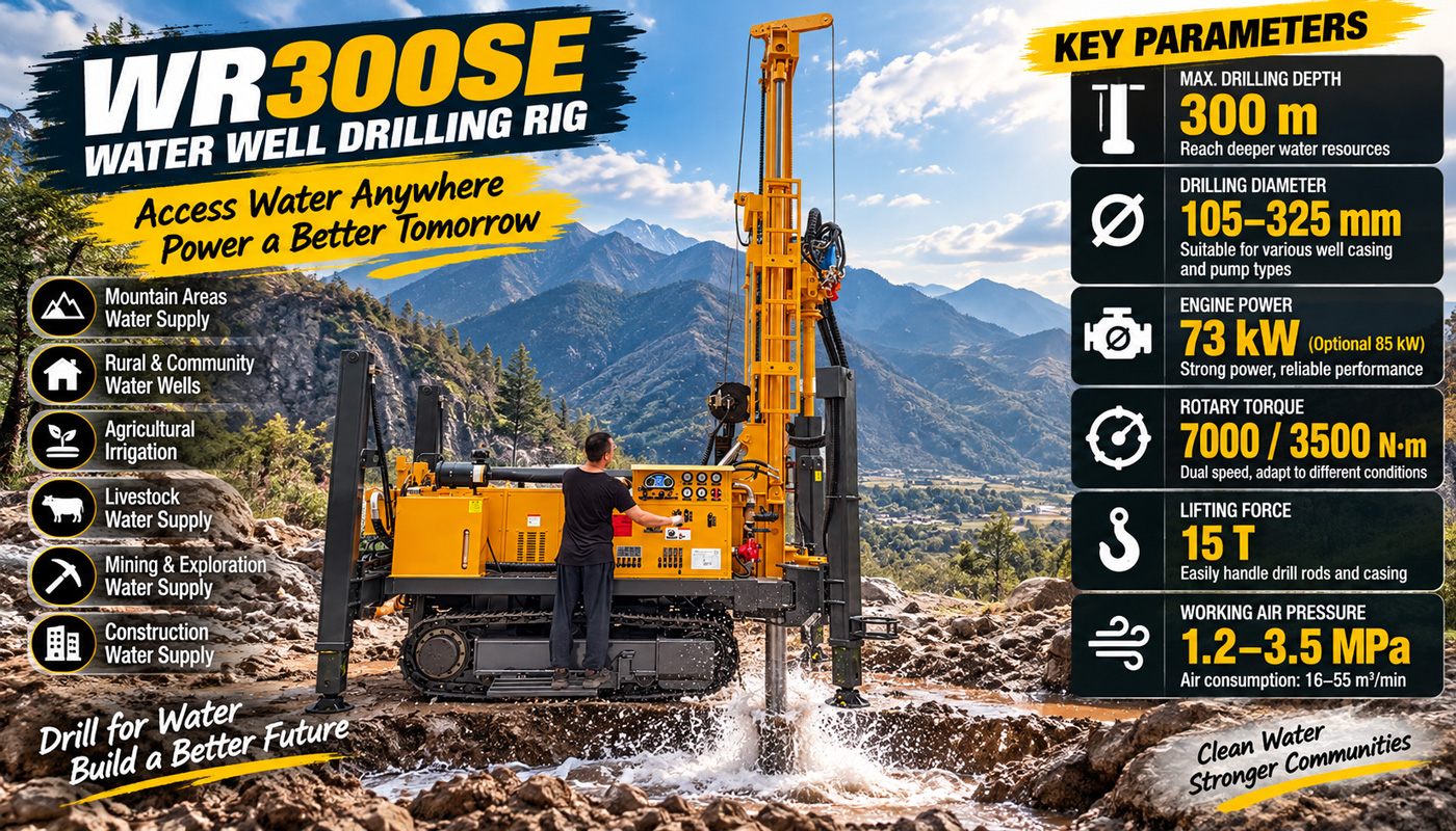 WR300SE Máy khoan giếng nước dạng bánh xích