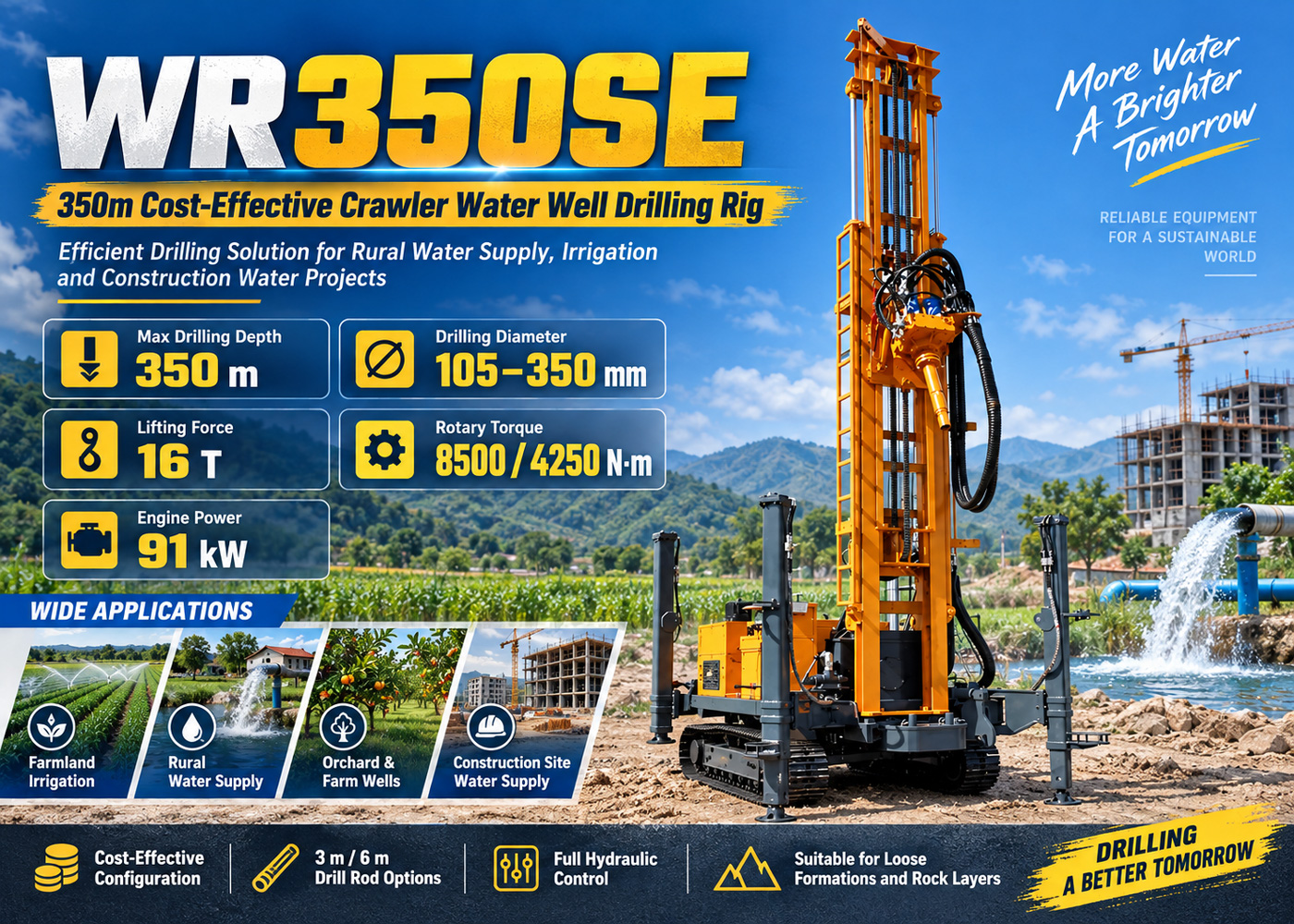 WR350SE Máy khoan giếng nước dạng bánh xích