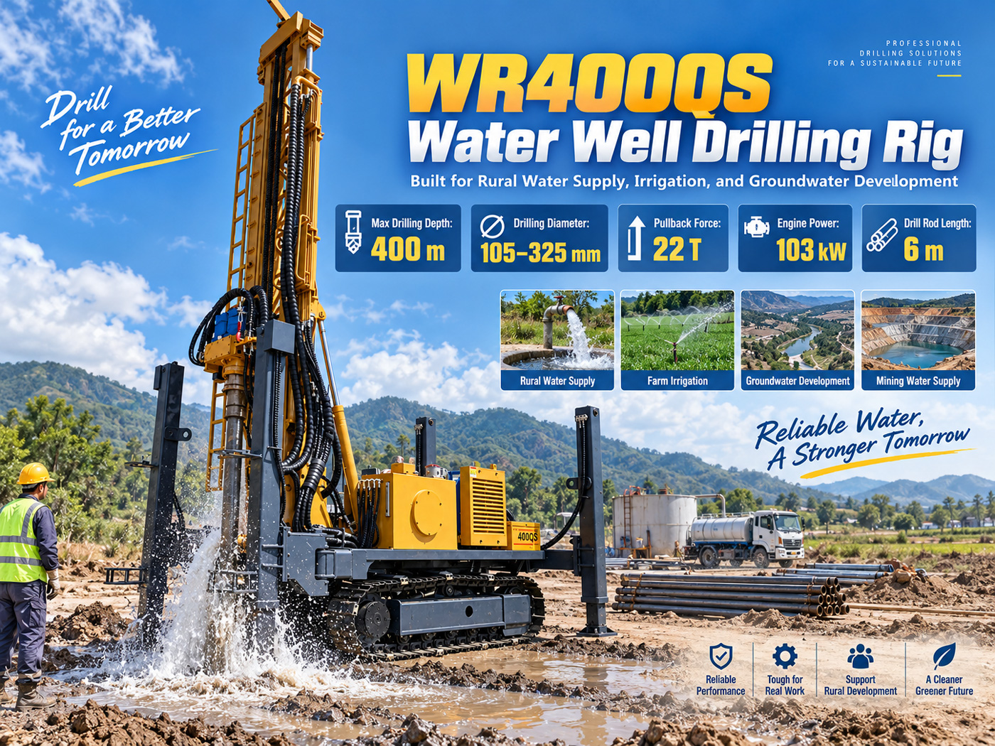 WR400QS Máy khoan giếng nước dạng bánh xích