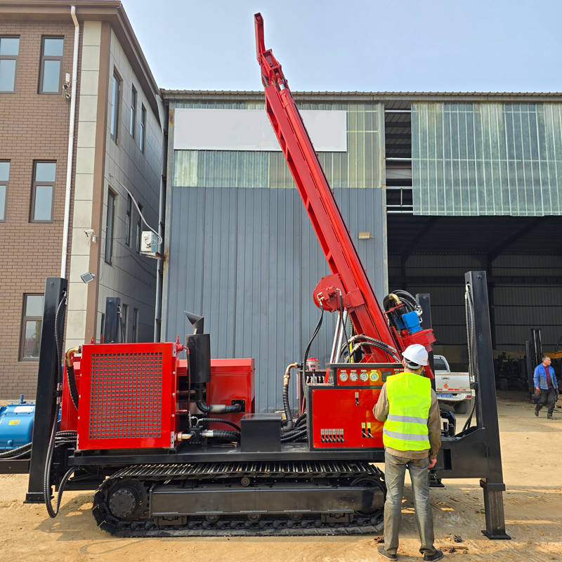 WR500SE Trưng bày toàn máy khoan giếng nước bánh xích tháp ống lồng