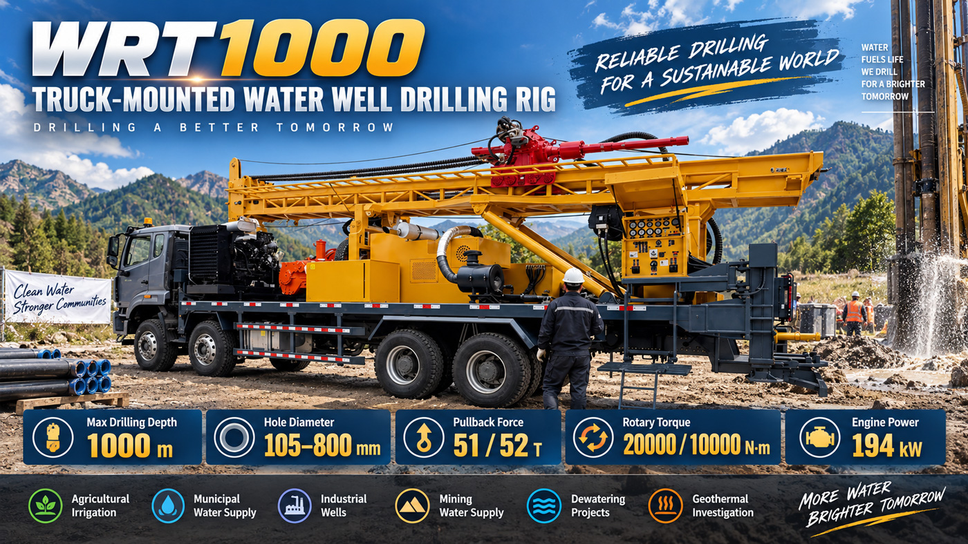 WRT1000 Máy khoan giếng nước gắn trên xe