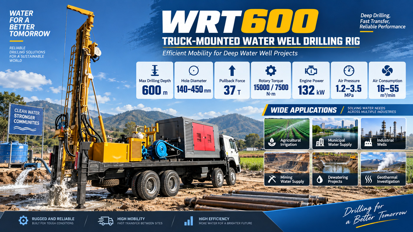 WRT600 Máy khoan giếng nước gắn trên xe